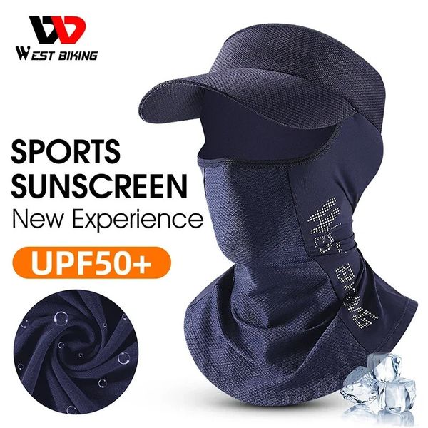 WEST BIKING Verão Legal Homens Mulheres Balaclava Cabelo Exposto Chapéu de Proteção Solar Bicicleta Ciclismo Tampa de Viagem Anti-UV Capa Completa para o Rosto 240111