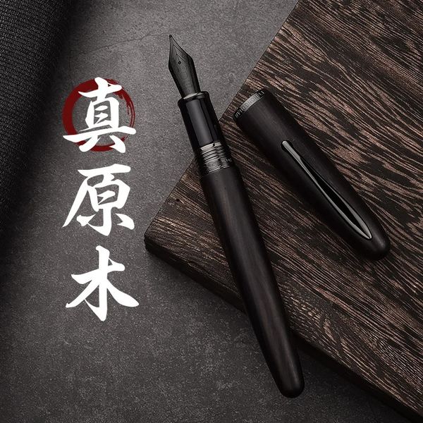 LT Hongdian 660 Penna stilografica in legno Naturale fatta a mano Jupiter Penna in mogano di alta qualità EF/F Penna a inchiostro per scrittura per regalo 240110