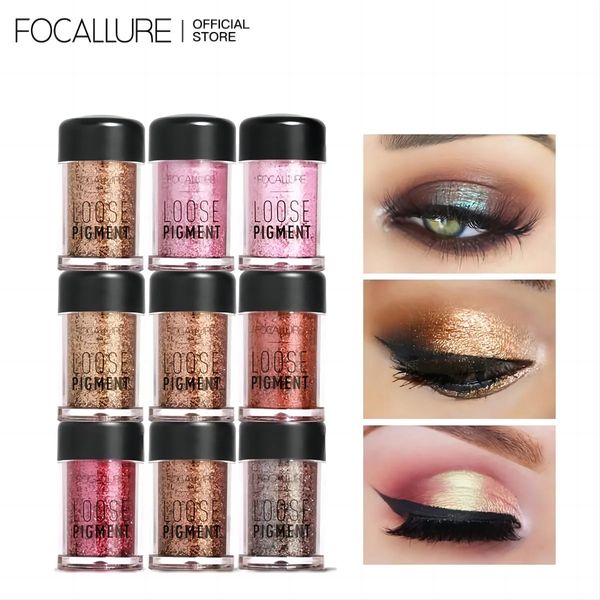 FOCALLURE 18 цветов блестящие жидкие тени для век Shimmer Shine Diamond Brighten Pigment Тени для век Пудра Косметика для макияжа для женщин 240110