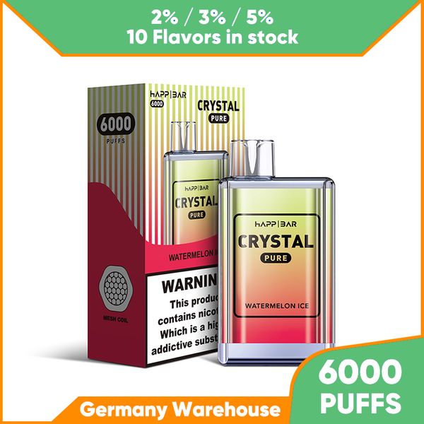 Elektronische Zigarette Original Einweg 6000 Puffs Vape Pen Authentische Qualität 12 ml Mesh Coil Vorgefülltes Vaper-Gerät Guter Geschmack Fruchtaromen Puff 6k Pen