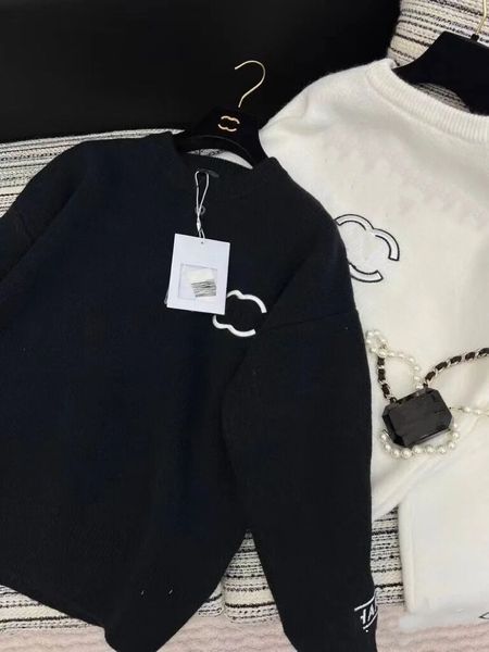 Designer-Damenpullover Pullover für Frau Stricken Krähenhals Damenmode Brief Schwarz Weiß Langarm Kleidung Pullover Kleidung Größe S-XL