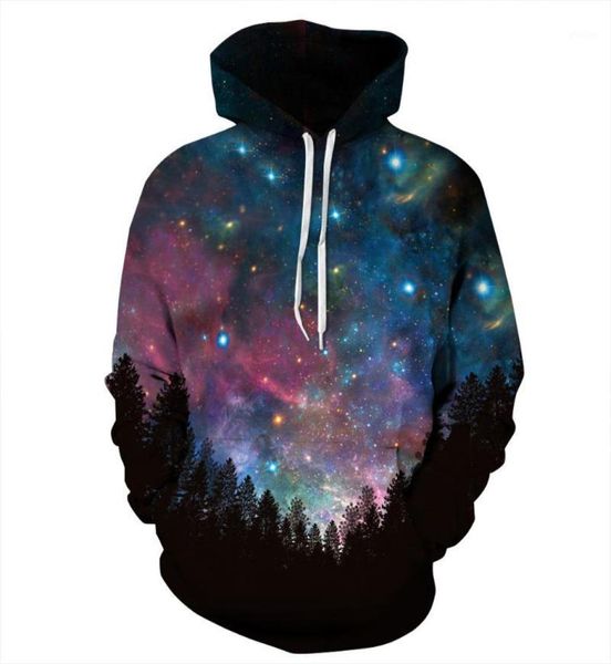 2019 hochwertige Space Galaxy Hoodies mit Kapuze MenWomen Hut 3D Sweatshirts drucken bunte Nebula dünne Herbst Sweatshirts12264707