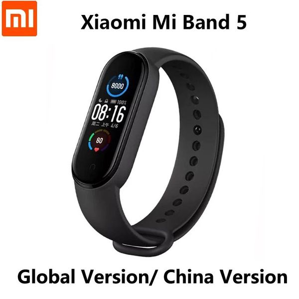 Cihazlar Xiaomi Mi Band5 Akıllı Bileklik Kalp Hızı Fitness Tracker Bluetooth Sport Bileklik AMOLED SCRECE MI BANT 5