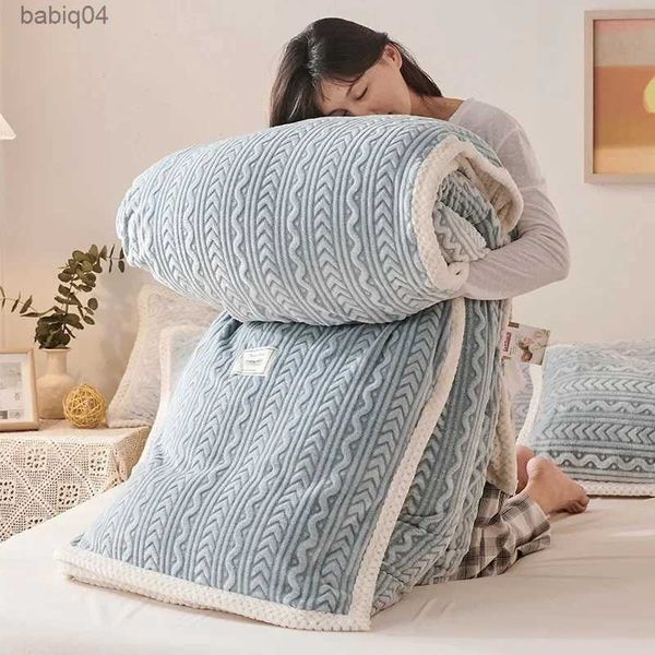 Одеяла зимнее теплое одеяло для кровати искусственного ягненка кашемировые утяжеленные одеяла плюшевое покрывало пододеяльник