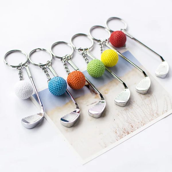 10pcs Keychain mini golf raket topu kolye anahtarlık anahtar yüzüğü yaratıcı metal kolye tenis anahtar zinciri spor kulüpleri hediye 240110