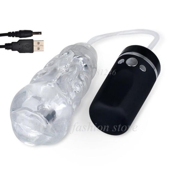 USB ricaricabile forte macchina per succhiare sesso orale masturbatore maschile tazza pompino elettrico figa vibrante giocattolo del sesso per gli uomini prodotto del sesso Y7688454