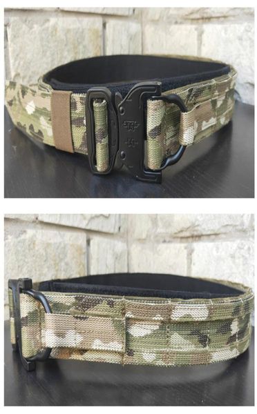 Cintura militare multicam Tattica Molle Tiro Cintura da caccia Attrezzatura da combattimento Caccia Doppio strato Duro 38 cm di larghezza1784933