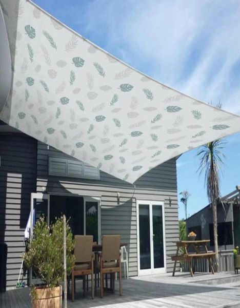 Tendas e abrigos à prova d'água Sun Shelter Garden Impresso Sunshade Sail Outdoor Leaf Rainproof Shade Pátio Terraço Canopy Natação 1338733