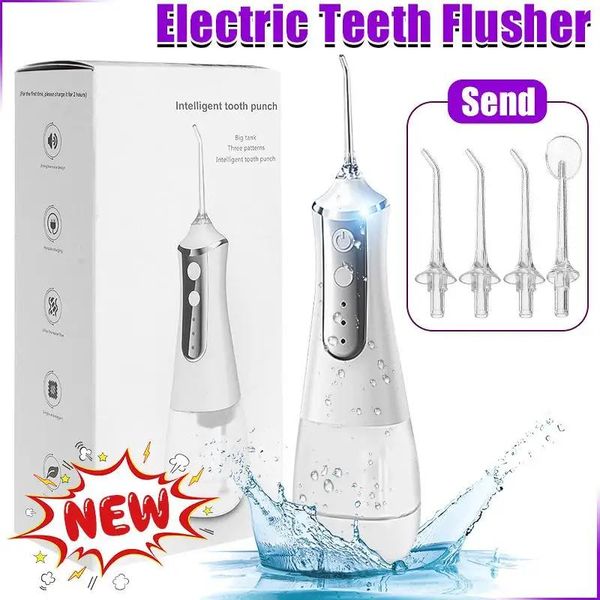 Bleaching Tragbare Munddusche Wasser Flosser Dental Wasser Jet Werkzeuge Pick Reinigung Zähne 350ML 5 Düsen Mund Waschmaschine zahnseide