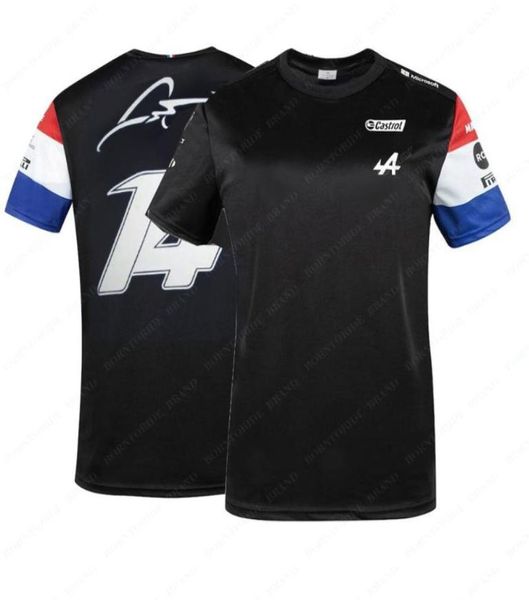 Jaquetas de corrida Alpine F1 Team Motorsport Camiseta Azul Preto Merchandise Jersey Teamline Camisa de manga curta Clothing1117232