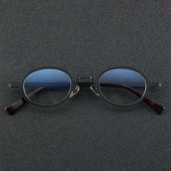 1868 Occhiali da vista con montatura rotonda personalizzata vintage da uomo Montature per occhiali da vista in lega ottica da uomo Occhiali anti luce blu 240111
