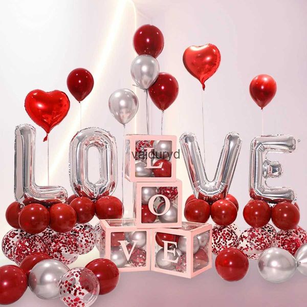 Другие товары для вечеринок 1 компл., прозрачная коробка для воздушных шаров с буквами, красные воздушные шары из фольги с надписью «С Днем Святого Валентина», украшения для свадебной комнаты, vaiduryd