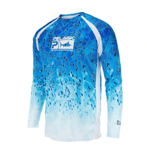 Pelagic pesca men039s camisa de desempenho manga longa 50 proteção upf secagem rápida topos leve fino respirável ao ar livre shir5011817