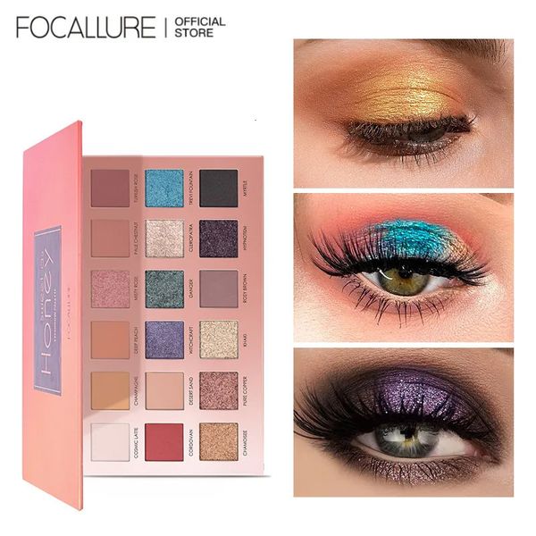 FOCALLURE 18 colori pigmenti palette di ombretti colorati palette di ombretti glitter evidenziatore luccichio opaco trucco occhi cosmetici 240110