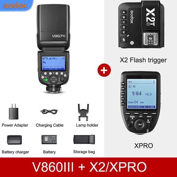 Borse Godox V860iii 1/8000 Batteria agli ioni di litio Ttl Flash Speedlite per fotocamera Canon Sony Nikon Fuji Olympus Pentax
