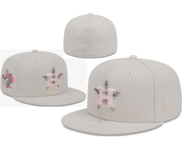 Cappelli da baseball da uomo Astros misura aderente Cappelli snapback LA World Series bianco Hip Hop SOX Cappellini sportivi Chapeau Rose Stitch Heart 