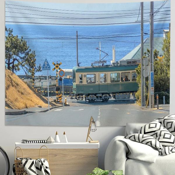 Japanische Straße Tapisserie Landschaft Hängen Tuch Ins Schlafsaal Nachttisch Hintergrund Schlafzimmer Wand Dekoration Wandteppiche 240111