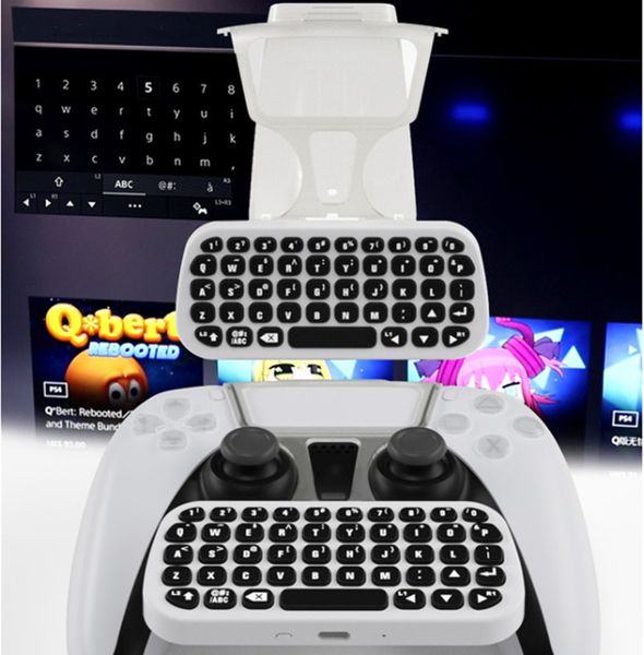 Yüksek Kaliteli Mini Klavye Bluetooth Kablosuz Klavyeler PS5 Oyun Denetleyicileri için Mesajlaşma Ergonomik Tasarım Klavyesi Braket ile Joysticks