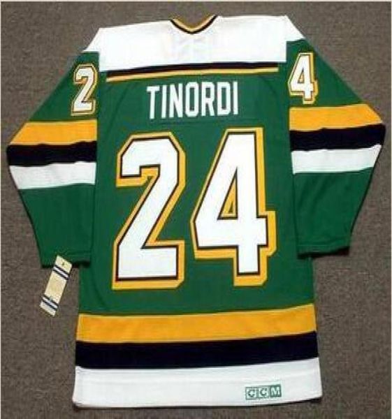 Мужская 24 MARK TINORDI Minnesota North Stars 1989 CCM Vintage Home Hockey Jersey или на заказ любое имя или номер в стиле ретро Jersey2921689