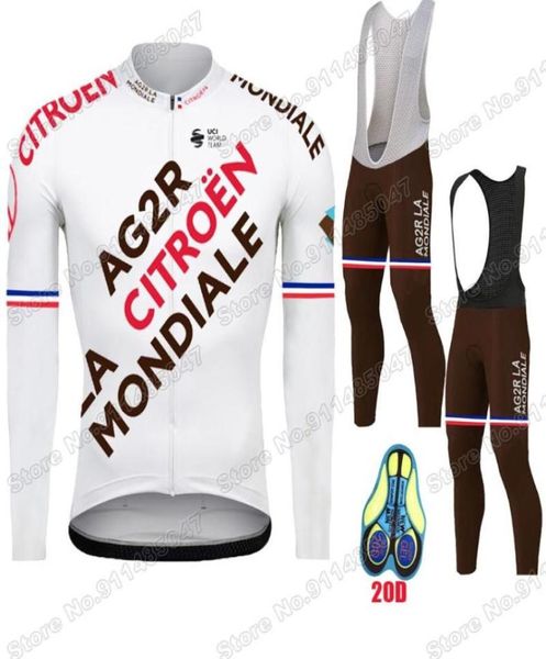 Verão ag2r francês 2021 equipe conjunto camisa de ciclismo roupas manga longa mtb bicicleta estrada calças bib maillot culotte fietskleding ropa rac9852557