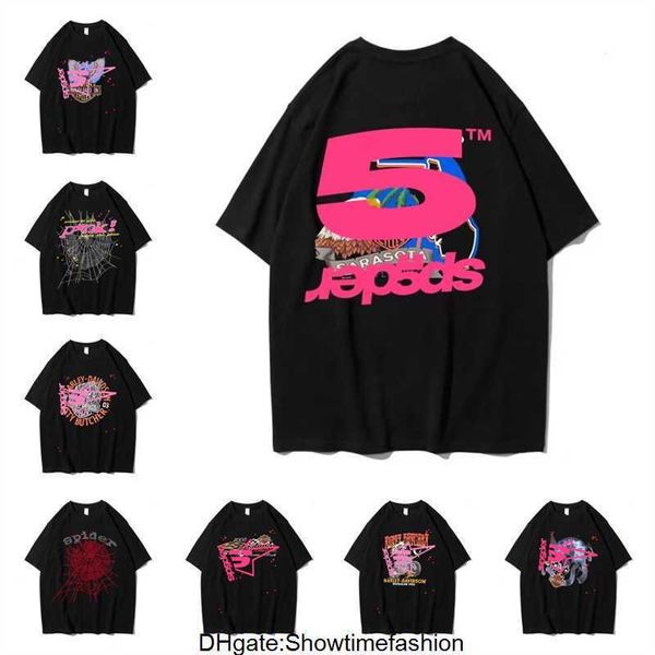 Sp5der T-shirt dos homens das mulheres de manga curta e das mulheres High Street Pike Roupas Hip Hop Espuma de qualidade manga curta tamanho europeu XS-XXL 12WG