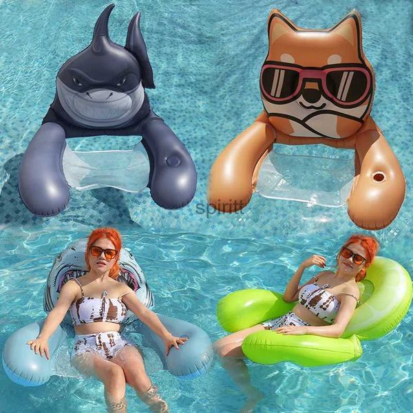 Andere Pools SpasHG PVC Sommer aufblasbarer Pool-Schwimmstuhl Schwimmende Reihe Schwimmbadspielzeug Wasserhängematte Luftmatratzen Bett Pool Sport Liegestuhl YQ240111