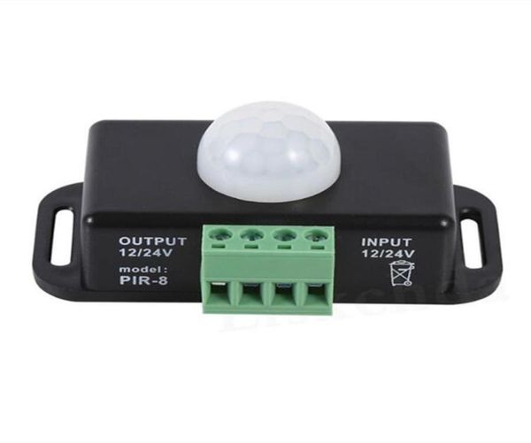 DC 12V 24V 8A Interruttore sensore di movimento PIR regolabile automatico Rilevatore di luci a infrarossi IR Interruttori Modulo per illuminazione a strisce LED Lam3838070