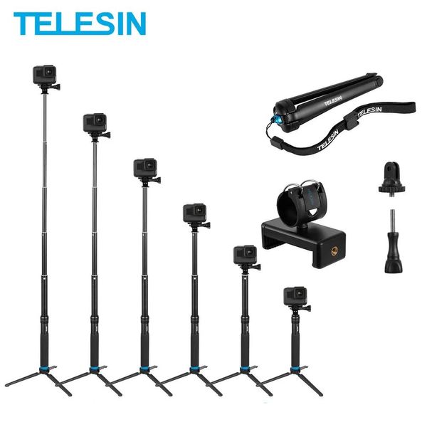 Einbeinstative Telesin 0,9 m ausziehbares Einbeinstativ aus Aluminiumlegierung, Selfie-Stick-Stativ, Telefonhalter für Gopro Hero 10 9 8 7 6 5 Insta360 Osmo Action