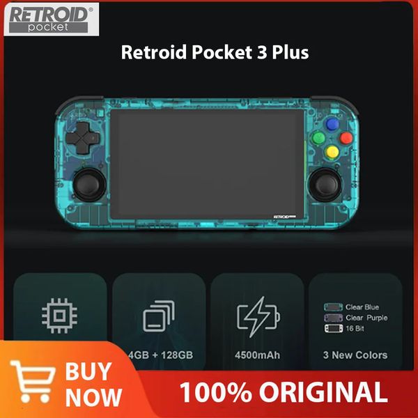 Retroid Pocket 3 Plus 4.7Inch Console de jogos portátil 4G128G Android 11 Touch Screen portátil 2.4G5G Wifi 4500mAh 618 DDR4 presentes 240110
