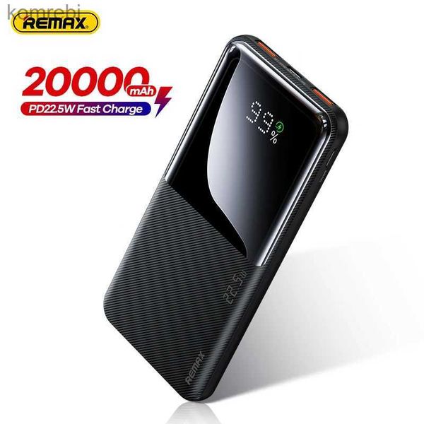 Cep Telefonu Güç Bankaları Remax 20000/100mAh güç bankası 22.5W Taşınabilir Büyük Kapasite Hızlı Şarj İPhone 15 14 13 Battery Bankl240111