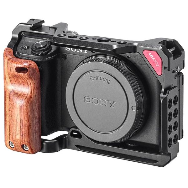 Studio Uurig Metal Kamera Kafesi Sony A6000 A6100 A6100 A6300 A6400 A6500 RIG ARCA İsviçre Soğuk Ayakkabı Arri Bulunan Delik Miktar Mikrofon Dolgu Light