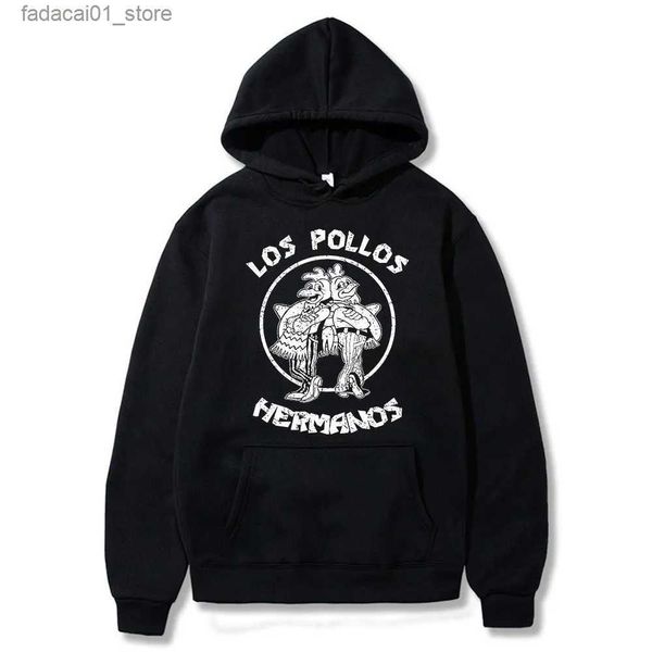 Moletons masculinos Moletons Série de TV Breaking Bad Hoodie Los Pollos Hermanos Chicken Brothers Pulôver Homens Inverno Fleece Moletom de Alta Qualidade StreetwearQ240111