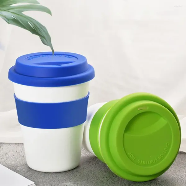 Стаканы для воды, 7 цветов, экологически чистый портативный противоскользящий кофе с силиконовым защитным рукавом, герметичная чашка