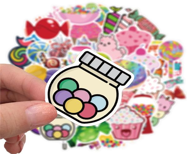 50 pzlotto colorato dolce caramella adesivi decalcomanie in vinile impermeabile adesivo noduplicato per laptop skateboard bottiglia auto decal1209980