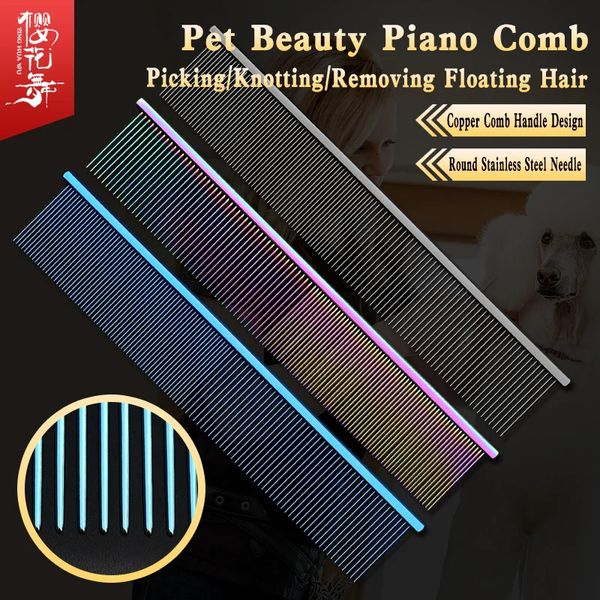 stile Pet grooming pettine per pianoforte concorso speciale Teddy barboncino tirare i capelli nodo aperto raccogliere cane linea retta 240110