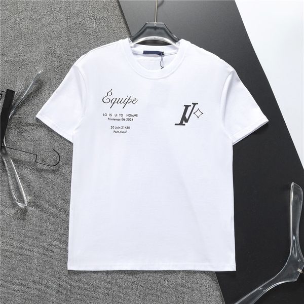 2024 Herren T-Shirt Rundhals Designer Sommer Drei Streifen bestickter Buchstabe Kurzarm Damen koreanische lockere und vielseitige Modemarke