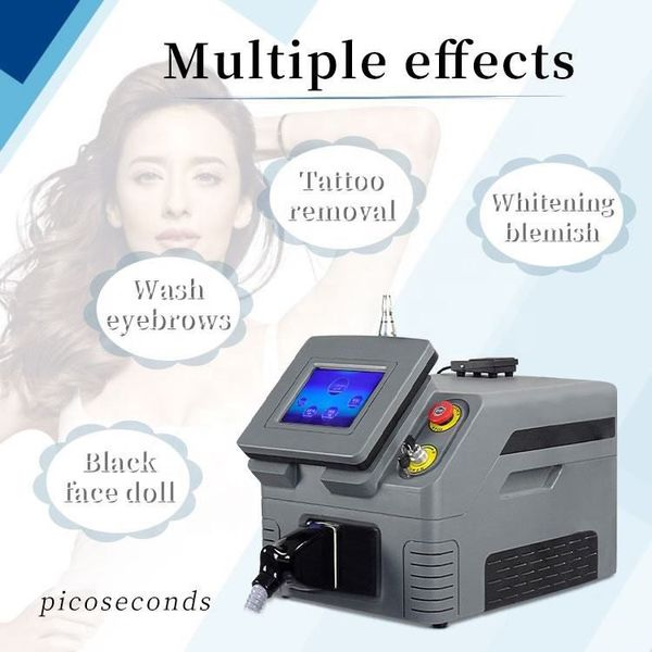 Pico laser equipamento de beleza remoção de tatuagem portátil q comutado nd yag picosegundo laser lavagem sobrancelhas q-switch carbono peeling preto rosto boneca