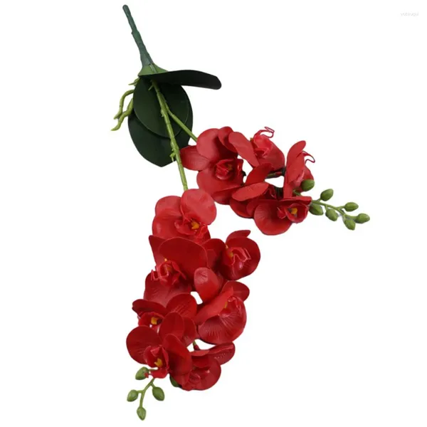 Flores decorativas 1 peça 12 cabeças 50cm borboleta artificial orquídea falsa traça orquídeas para casamento buquês de noiva decoração de casa