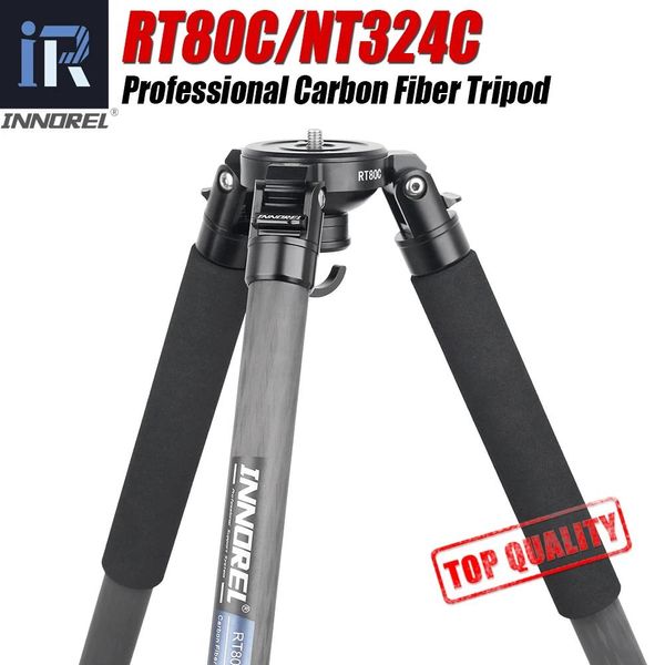 Parçalar Innorel RT80C Karbon Fiber Kamera Tripod Profesyonel Kuş Gözlemciliği Ağır Hizmet Tripod 75mm Kase Adaptörü DSLR Video Kamera