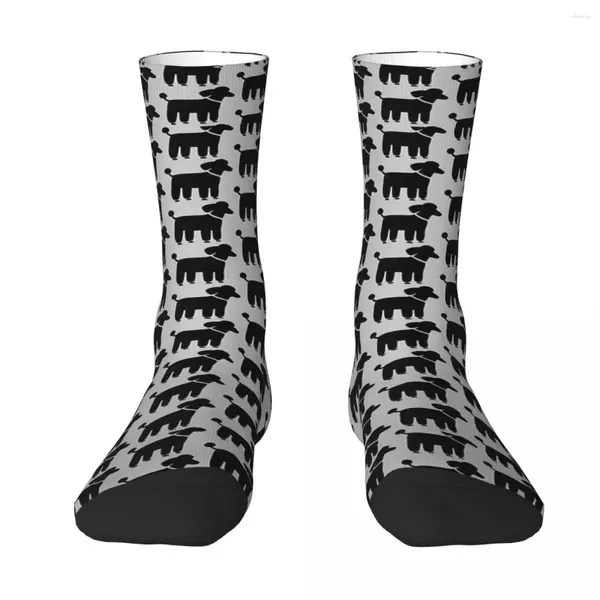 Мужские носки, всесезонные чулки для экипажа, черные пудели, Harajuku, забавные длинные аксессуары в стиле хип-хоп для мужчин и женщин, рождественские подарки