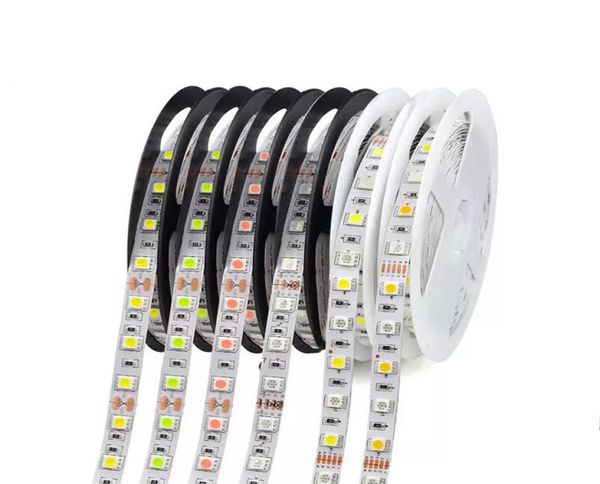 À prova d' água 5050 SMD LED Strip light 5M 12V Decoração LED String lâmpada 60LEDsM RGB RGBW RGBWW YellowPinkBlueGreenRed 11 Col8593816