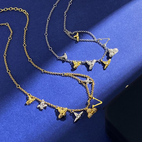 Famoso designer de marca de luxo iv latão colar pulseira clássico cruz presbiopia logotipo galvanizado 18k ouro de alta qualidade feminino charme jóias irmã moda presente