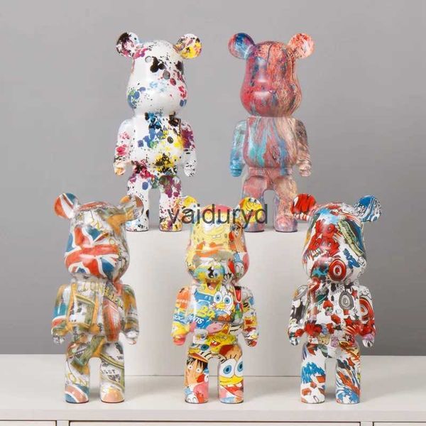 Objetos decorativos estatuetas 28cm Bearbricks resina 400% urso violento artesanato jogos arte de rua modelos colecionáveis cofrinho loja janela enfeite decoração de casavaiduryd