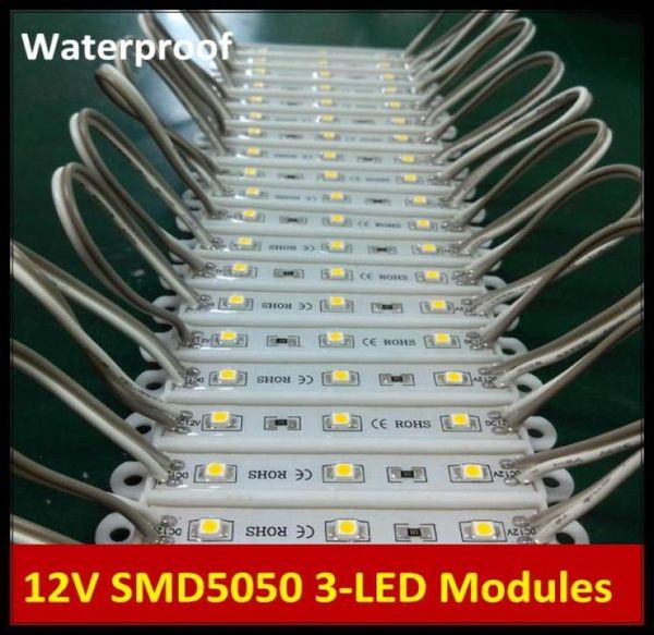 1000 PCS À Prova D' Água IP65 12 V DC 3 LEDs 5050 LED Backlight LED Módulos Lâmpada para Publicidade Sign9866574