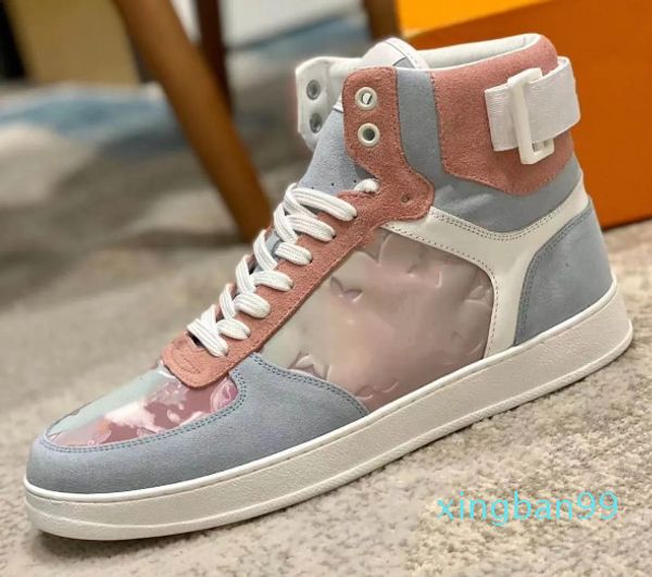 Rivoli Sneaker Дизайнерская обувь Роскошные мужские высокие кроссовки Дизайнерские ботинки из телячьей кожи Радужные кроссовки