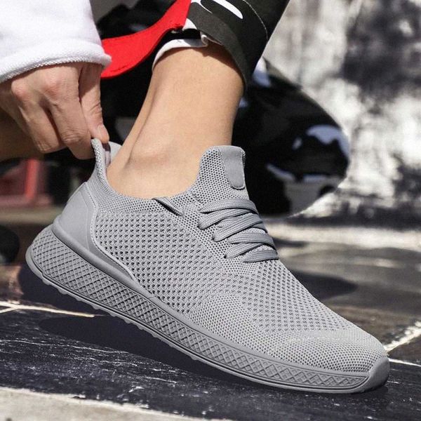 Hommes chaussures décontractées mode respirant Sneaker hommes ultralégers garçon chaussures de marche en plein air formateur baskets Chaussure Homme K4Cq #