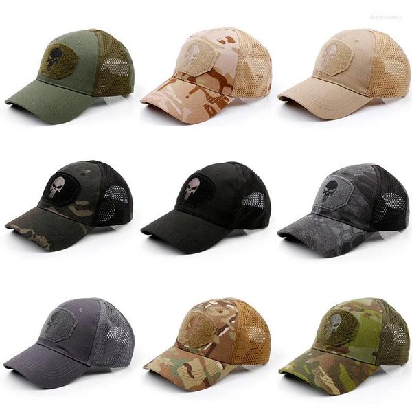 Cappellini da baseball Teschio militare Baseball Camouflage Tattico Esercito Combattimento Paintball Basket Calcio Cappelli estivi regolabili per sole all'aperto