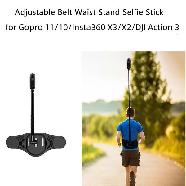 DJI Action 3/GoPro Bracket Action Camera Tutucu Selfie Stick Ayarlanabilir Kemer Bel Stand Braketi Insta360 x3/2 Aksoru için şekillendiriciler