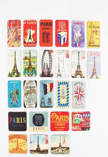 24 pezzi Torre di Parigi Attrazioni Magneti per frigo Set Adesivi magnetici per frigorifero Francia Souvenir di viaggio Decorazione domestica2763327