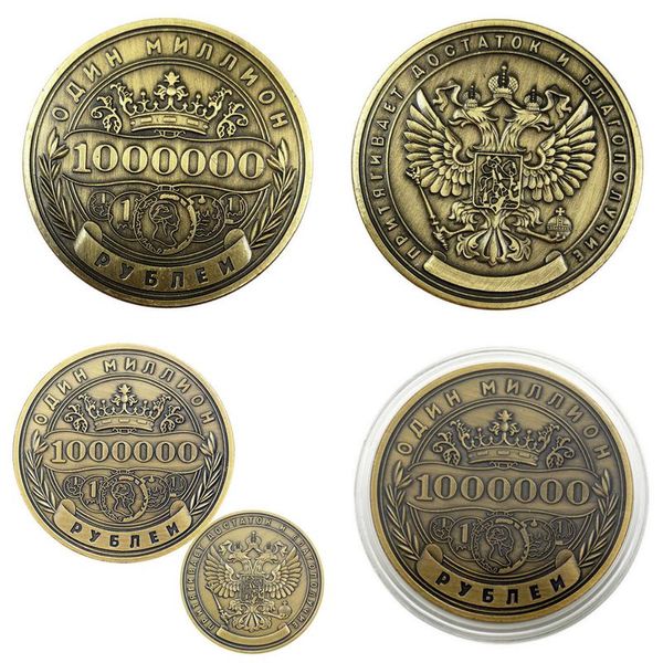 Outras artes e artesanato Metal Rússia Milhões de Rublo Moeda Comemorativa Emblema Dupla Face Coleção Coleção Gota Entrega Ot45C